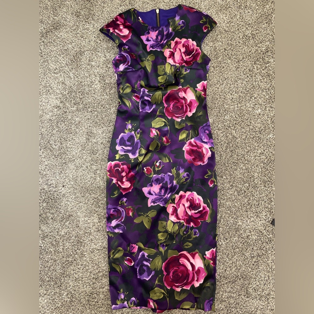XSCAPE size 4 floral dress. Multicolored